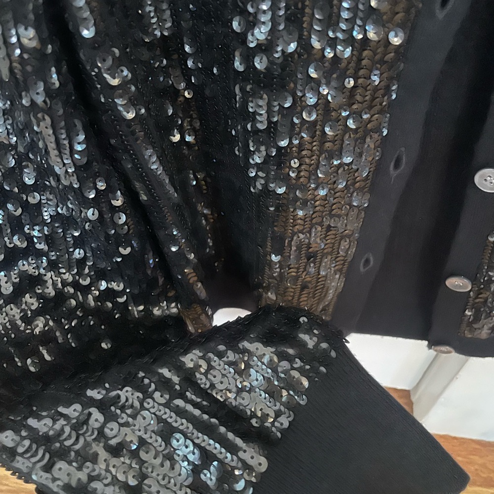 NWT J. Crew Black Sequin Cardigan - Picture 3 of 7